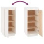 Armario zapatero de madera maciza de pino blanco 35x35x80 cm