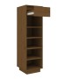 Mueble zapatero de madera maciza pino marrón miel 30x34x105 cm