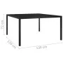 Schwarzer Gartentisch aus Stahl und Glas, 130 x 130 x 72 cm von vidaXL, Gartentische - Ref: Foro24-313099, Preis: 188,70 €, R...