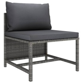 Sectional central sofa with gray synthetic rattan cushions by vidaXL, Modular outdoor sofas - Ref: Foro24-313494, Price: 69,2...