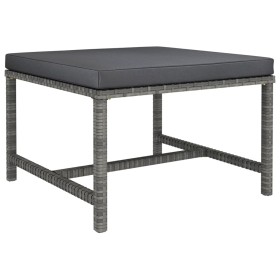 Reposapies seccional con cojín de ratán sintético gris de vidaXL, Sofás modulares de exterior - Ref: Foro24-313495, Precio: 5...