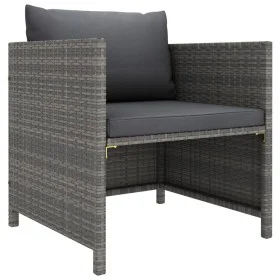 Sofá de jardín con cojines ratán sintético gris von vidaXL, Modulare Sofas für den Außenbereich - Ref: Foro24-313496, Preis: ...