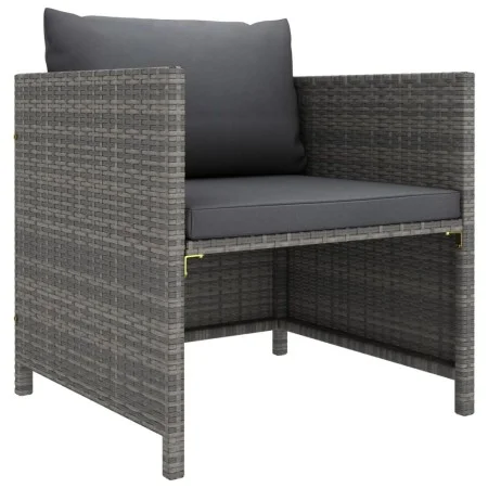 Sofá de jardín con cojines ratán sintético gris von vidaXL, Modulare Sofas für den Außenbereich - Ref: Foro24-313496, Preis: ...