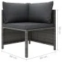 3-seater garden sofa with gray synthetic rattan cushions by vidaXL, Modular outdoor sofas - Ref: Foro24-313499, Price: 237,61...