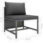 3-seater garden sofa with gray synthetic rattan cushions by vidaXL, Modular outdoor sofas - Ref: Foro24-313499, Price: 237,61...