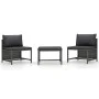 Set de sofás de jardín 3 piezas y cojines ratán sintético gris by vidaXL, Modular outdoor sofas - Ref: Foro24-313500, Price: ...