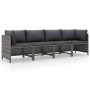 4-seater garden sofa with gray synthetic rattan cushions by vidaXL, Modular outdoor sofas - Ref: Foro24-313501, Price: 217,57...