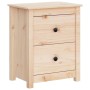 Mesita de noche madera maciza de pino 50x35x61,5 cm