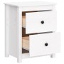 Mesita de noche madera maciza de pino blanca 50x35x61,5 cm