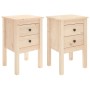 Mesitas de noche 2 uds madera maciza de pino 40x35x61,5 cm