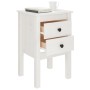 Mesita de noche madera maciza de pino blanco 40x35x61,5 cm