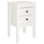Mesitas de noche 2 uds madera maciza pino blanco 40x35x61,5 cm