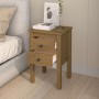 Mesita de noche madera maciza de pino marrón miel 40x35x61,5 cm