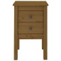 Mesita de noche madera maciza de pino marrón miel 40x35x61,5 cm