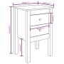 Mesita de noche madera maciza de pino marrón miel 40x35x61,5 cm