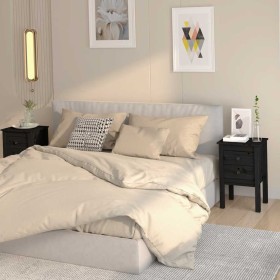 Mesitas de noche 2 uds madera maciza de pino negro 40x35x61,5cm Mesitas de noche 2 uds madera maciza de pino negro 40x35x61,5cm