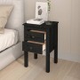 Mesitas de noche 2 uds madera maciza de pino negro 40x35x61,5cm