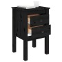 Mesitas de noche 2 uds madera maciza de pino negro 40x35x61,5cm