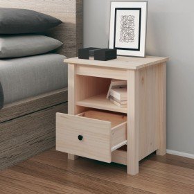 Mesita de noche madera maciza de pino 40x35x49 cm Mesita de noche madera maciza de pino 40x35x49 cm