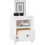 Mesita de noche madera maciza de pino blanco 40x35x49 cm