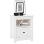 Mesita de noche madera maciza de pino blanco 40x35x49 cm