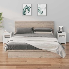 Mesitas de noche 2 uds madera maciza de pino blanco 40x35x49 cm Mesitas de noche 2 uds madera maciza de pino blanco 40x35x49 cm