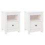 Mesitas de noche 2 uds madera maciza de pino blanco 40x35x49 cm