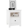 Mesitas de noche 2 uds madera maciza de pino blanco 40x35x49 cm
