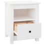 Mesitas de noche 2 uds madera maciza de pino blanco 40x35x49 cm