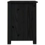 Mesita de noche madera maciza de pino negra 40x35x49 cm