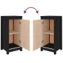Aparadores 2 uds madera maciza de pino negro 39x35x80 cm
