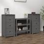 Aparadores 2 uds madera maciza de pino gris 40x35x80 cm
