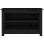 Banco zapatero madera de pino maciza negro 70x38x45,5 cm