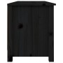 Banco zapatero madera maciza de pino negro 110x38x45,5 cm