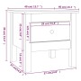 Mesa auxiliar de madera maciza de pino blanco 40x40x39 cm