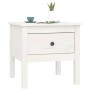 Mesa auxiliar de madera maciza de pino blanco 50x50x49 cm