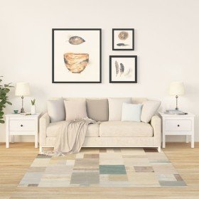Mesa auxiliar 2 uds madera maciza de pino blanco 50x50x49 cm Mesa auxiliar 2 uds madera maciza de pino blanco 50x50x49 cm