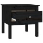 Mesa auxiliar de madera maciza de pino negro 50x50x49 cm