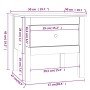 Mesa auxiliar de madera maciza de pino negro 50x50x49 cm