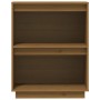 Mesa consola de madera maciza de pino marrón miel 60x34x75 cm
