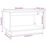 Mueble de TV madera maciza de pino marrón miel 60x35x35 cm