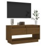 Mueble de TV madera maciza de pino marrón miel 74x34x40 cm en Muebles TV | Comprar online en Foro24