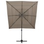 4-tier umbrella with taupe gray aluminum pole 250x250 cm by vidaXL, Umbrellas - Ref: Foro24-313823, Price: 196,82 €, Discount: %