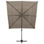 4-tier umbrella with taupe gray aluminum pole 250x250 cm by vidaXL, Umbrellas - Ref: Foro24-313823, Price: 193,08 €, Discount: %