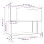 Estantería/divisor de espacios madera de pino blanco 80x25x70cm