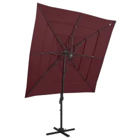 4-level umbrella with burgundy aluminum pole 250x250 cm by vidaXL, Umbrellas - Ref: Foro24-313824, Price: 193,08 €, Discount: %