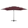 4-level umbrella with burgundy aluminum pole 250x250 cm by vidaXL, Umbrellas - Ref: Foro24-313824, Price: 193,08 €, Discount: %
