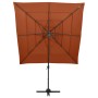 4-tier parasol with terracotta aluminum pole 250x250 cm by vidaXL, Umbrellas - Ref: Foro24-313825, Price: 144,29 €, Discount: %