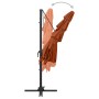 4-tier parasol with terracotta aluminum pole 250x250 cm by vidaXL, Umbrellas - Ref: Foro24-313825, Price: 144,29 €, Discount: %