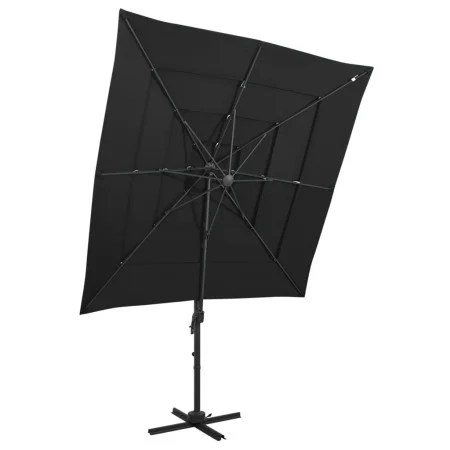 4-level umbrella with black aluminum pole 250x250 cm by vidaXL, Umbrellas - Ref: Foro24-313826, Price: 193,08 €, Discount: %